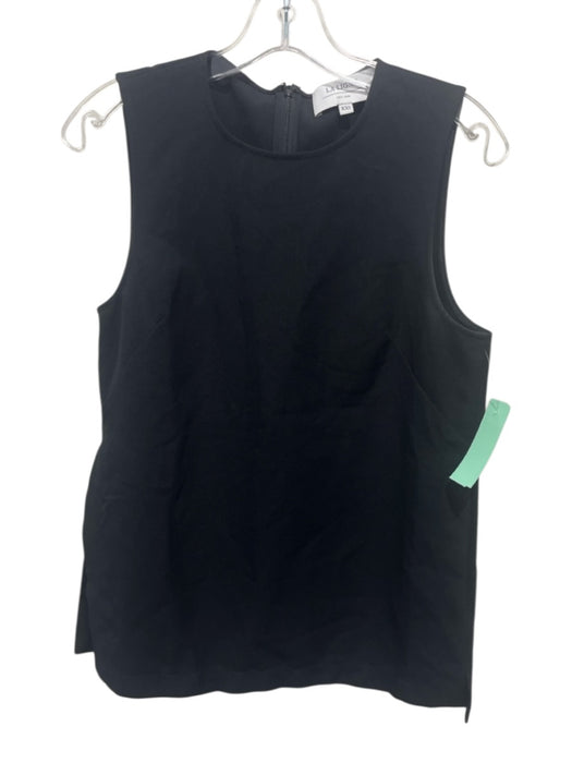 La Ligne Size XXS Black Poly Blend Zip Back Sleeveless Slit Top Black / XXS