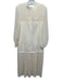 Tuckernuck Size XS Cream Polyester Crepe Drop Waist Long Balloon Sleeve Dress Cream / XS