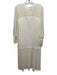 Tuckernuck Size XS Cream Polyester Crepe Drop Waist Long Balloon Sleeve Dress Cream / XS