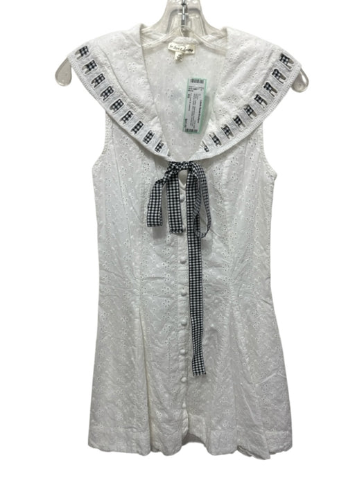 For Love & Lemons Size XS White Cotton Sleeveless Button Front Mini Dress White / XS