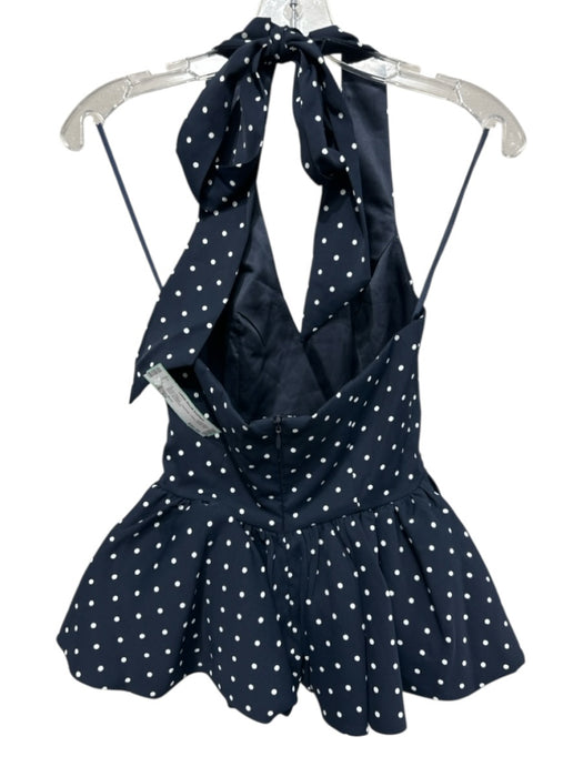 Odd Muse Size XS Black & White Polyester Polka Dots Zip Back Short Set Black & White / XS