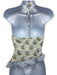 Cocolillys Size XS Green, Blue & White Cotton Floral Striped Zip Close Skirt Set Green, Blue & White / XS