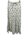 Cocolillys Size XS Green, Blue & White Cotton Floral Striped Zip Close Skirt Set Green, Blue & White / XS