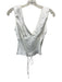 Nia Size S White polyester satin Lace Trim Rosette V Neck Tie Back Top White / S