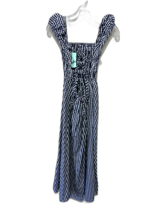 Cynthia Rowley Size XS Black & White Cotton & Tencel Gingham Gathered Dress Black & White / XS