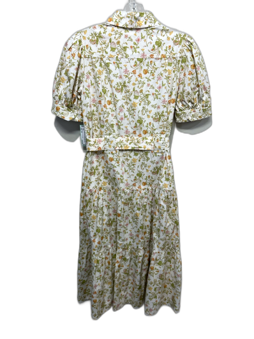 Derek Lam 10 Crosby Size XS White, Green, & Multi Cotton Blend Button Down Dress White, Green, & Multi / XS