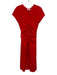 La Ligne Size 4 Red Triacetate & Polyester Cap Sleeve Ruched Front Zip Up Dress Red / 4