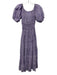 CJ Laing Size XS Purple, White, Black Cotton Short Puff Sleeve Midi Dress Purple, White, Black / XS