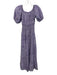 CJ Laing Size XS Purple, White, Black Cotton Short Puff Sleeve Midi Dress Purple, White, Black / XS