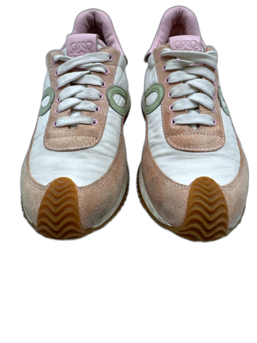 Loewe Shoe Size 36 Pink, Brown, Green Suede & Synthetic Lace Up Sneakers Pink, Brown, Green / 36