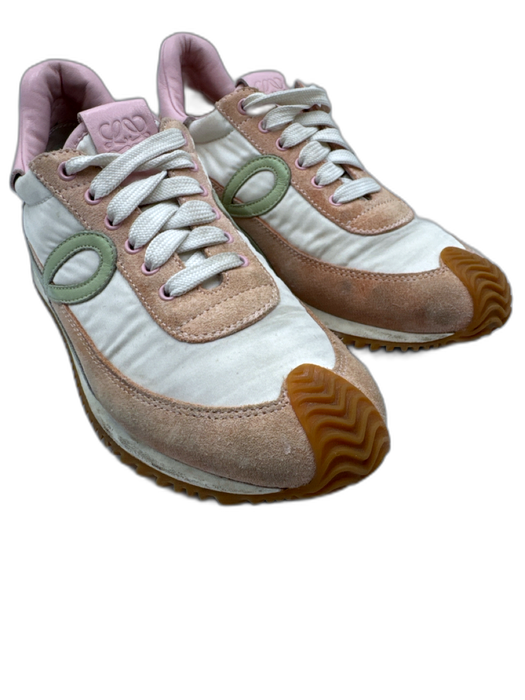 Loewe Shoe Size 36 Pink, Brown, Green Suede & Synthetic Lace Up Sneakers Pink, Brown, Green / 36