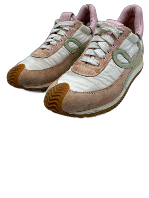 Loewe Shoe Size 36 Pink, Brown, Green Suede & Synthetic Lace Up Sneakers Pink, Brown, Green / 36