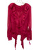 Cult Gaia Size M Hot pink Polyester Long Bell Sleeve Ruffle Hem Tie Waist Top Hot pink / M