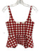 Hill House Size XS Red & White Cotton Sleeveless Gingham Peplum Corset Top Red & White / XS