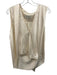 Michelle Mason Size 6 Ivory White Silk Sleeveless Cross Front Tie Neck Top Ivory White / 6