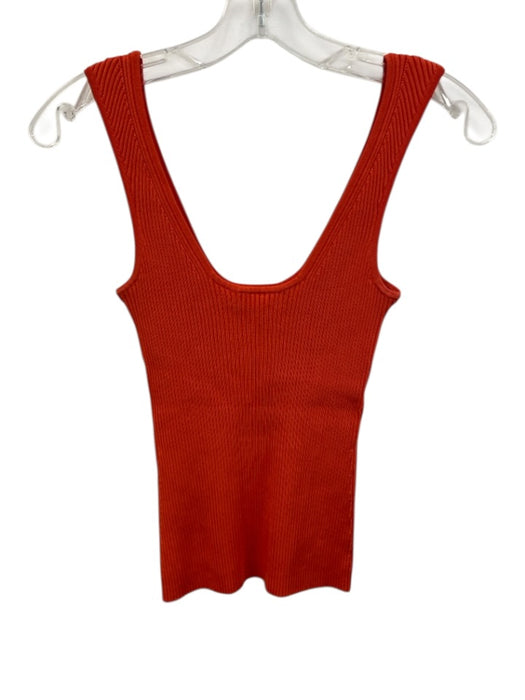 Zimmermann Size 1 Orange Viscose Blend Sleeveless Ribbed Tank Top Orange / 1