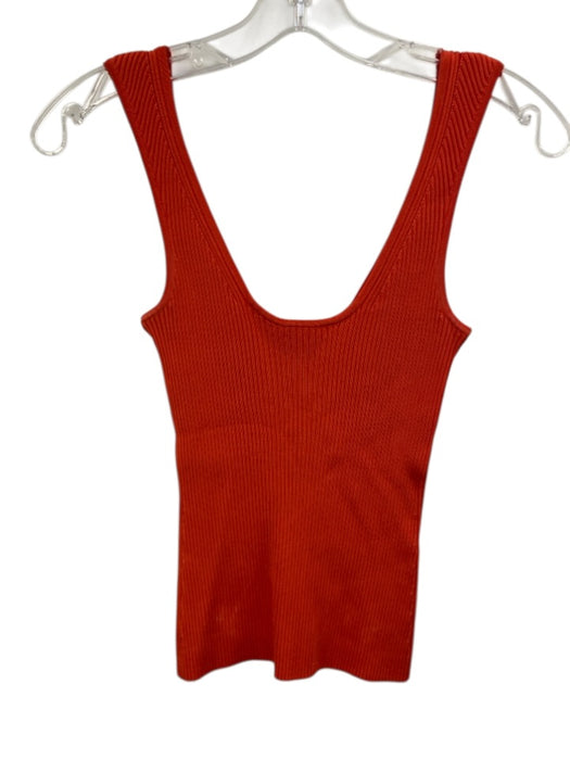 Zimmermann Size 1 Orange Viscose Blend Sleeveless Ribbed Tank Top Orange / 1