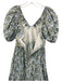 Agua by Agua Bendita Size M Blue, Green, White Cotton Balloon Half Sleeve Dress Blue, Green, White / M