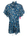 Mille Resort & Travel Size XS Blue & White Cotton Half Sleeve Floral Mini Dress Blue & White / XS