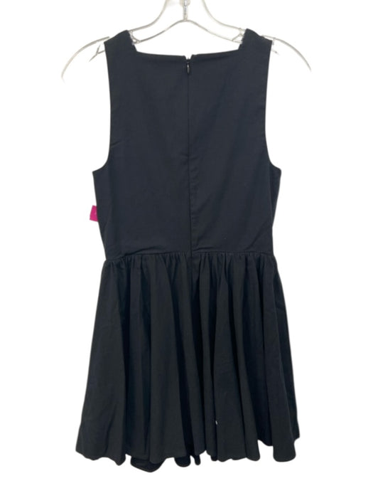 Reformation Size 0 Black Cotton Sleeveless High Neck A Line Mini Dress Black / 0