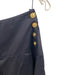 Zara Size M Navy blue & gold Cotton High Rise Sailor Buttons Pleated Midi Skirt Navy blue & gold / M