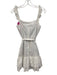 Willa Story Size XS White Cotton Sleeveless Swiss Dot Ruffle Hem Back Zip Dress White / XS