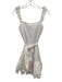 Willa Story Size XS White Cotton Sleeveless Swiss Dot Ruffle Hem Back Zip Dress White / XS