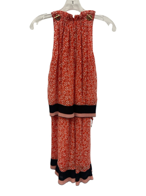 Derek Lam 10 Crosby Size 2 Red, Pink & Black Silk Abstract Floral Blouson Dress Red, Pink & Black / 2