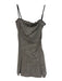 Zara Size XS Black & White Polyester Blend Gingham Spaghetti Strap godet Dress Black & White / XS