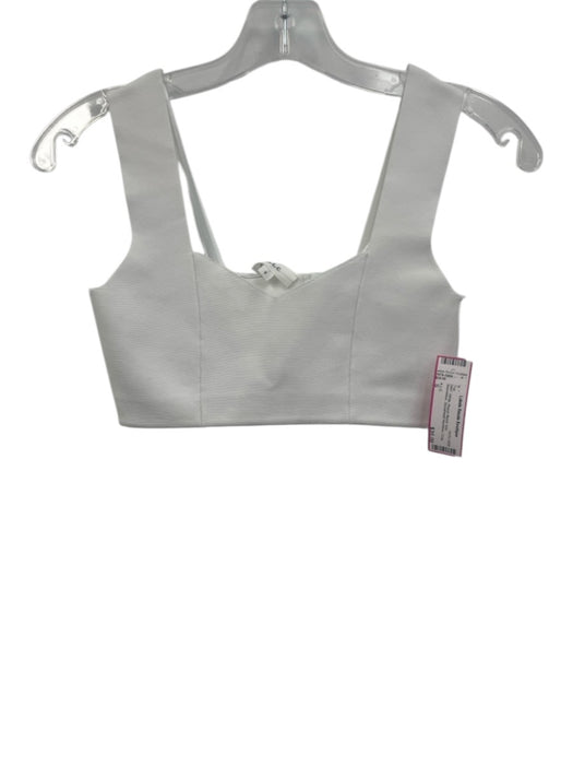 A.L.C. Size S White Rayon Blend Knit Sleeveless Sweetheart Neckline Crop Top White / S