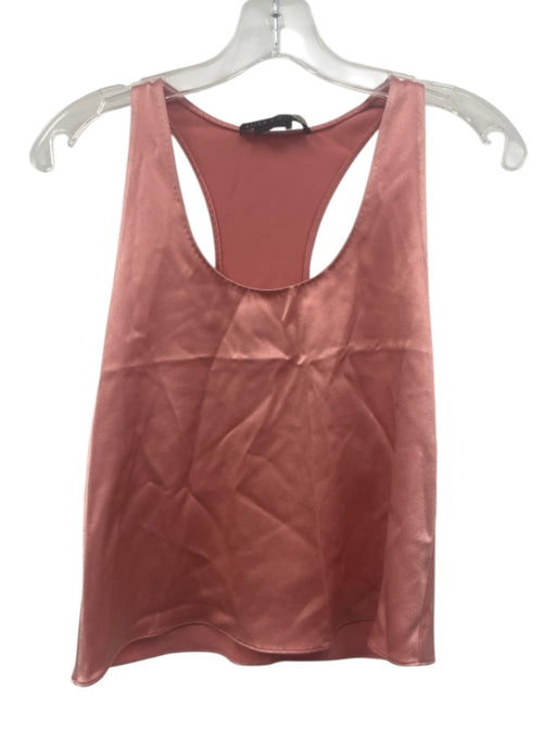 Alice + Olivia Classics Size S Salmon Pink Polyester Satin Racerback U Neck Top Salmon Pink / S