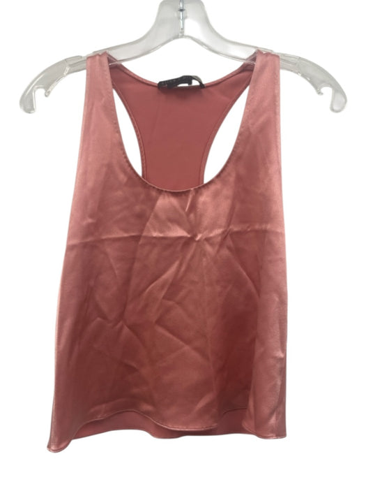 Alice + Olivia Classics Size S Salmon Pink Polyester Satin Racerback U Neck Top Salmon Pink / S