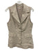 Reformation Size S Beige Linen Sleeveless Button Front Flap Pockets Vest Beige / S