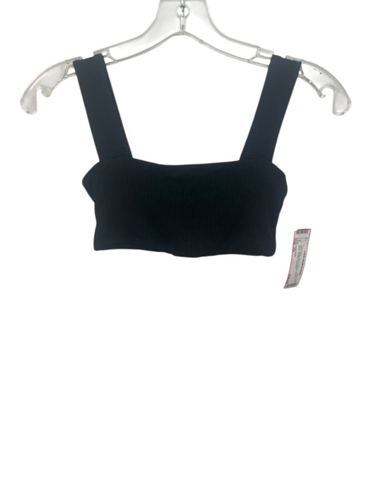Daily Drills Size XS Black Modal Blend Ribbed Square Neck Athletic sports bra Black / XS