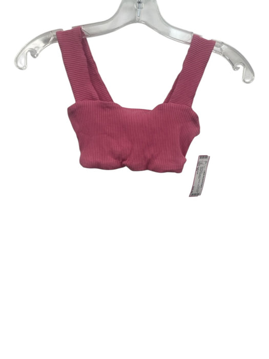 Daily Drills Size XS Pink Modal Blend Ribbed Square Neck Athletic sports bra Pink / XS