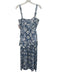 Veronica Beard Size 6 Blue, White & Navy Cotton Floral Stripe Button Front Dress Blue, White & Navy / 6