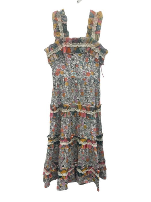 Celia B Size XS Black, White & Multi Cotton Blend Floral Doodle Print Dress Black, White & Multi / XS
