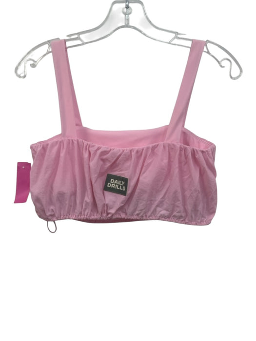 Daily Drills Size XS Pink Nylon Elastic Waistband Shelf Bra Bubble Athletic Set Pink / XS