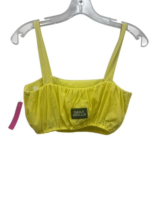 Daily Drills Size XS Yellow Nylon Elastic Waistband Shelf Bra Athletic Set Yellow / XS