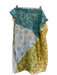 Loveshackfancy Blue, White & Multi Cotton Floral Patchwork Rectangle Shawl scarf Blue, White & Multi / One Size