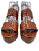 Clergerie Shoe Size 36.5 Cognac Brown Leather Upper Croc Embossed Sandals Cognac Brown / 36.5