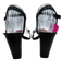 Loeffler Randall Shoe Size 8.5 Black & Multi Leather Upper Floral Fringe Sandals Black & Multi / 8.5
