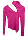 Cult Gaia Size XS Bubblegum Pink Rayon Blend Ribbed Long Sleeve Cut Out Top Bubblegum Pink / XS