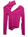 Cult Gaia Size XS Bubblegum Pink Rayon Blend Ribbed Long Sleeve Cut Out Top Bubblegum Pink / XS
