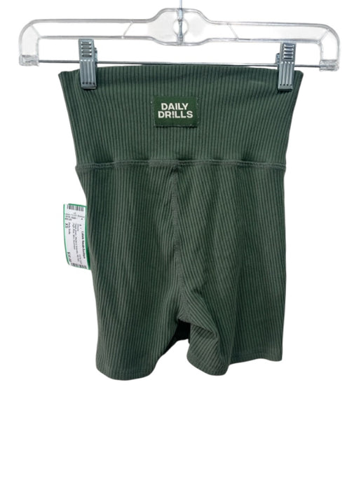 Daily Drills Size XS Sage green Modal & Spandex Rib Knit High Rise Mini Shorts Sage green / XS