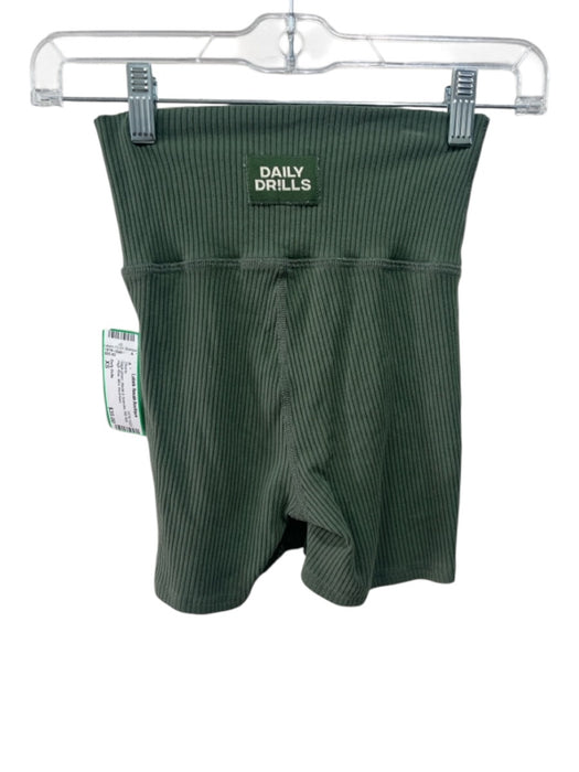 Daily Drills Size XS Sage green Modal & Spandex Rib Knit High Rise Mini Shorts Sage green / XS