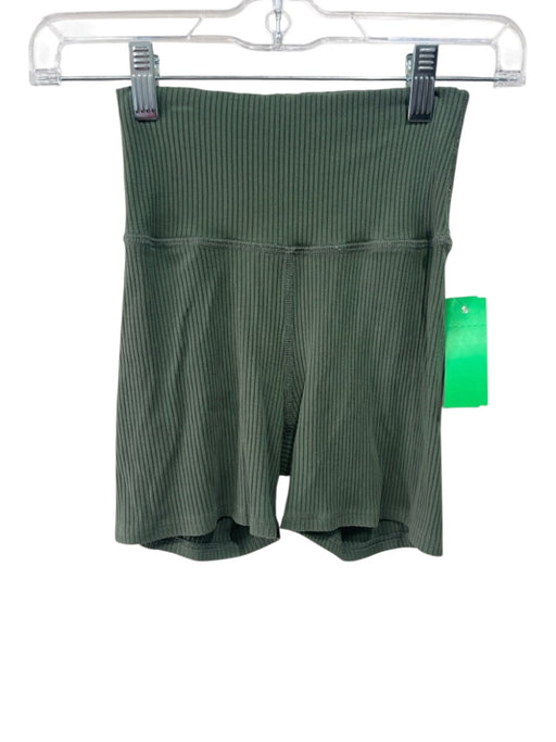 Daily Drills Size XS Sage green Modal & Spandex Rib Knit High Rise Mini Shorts Sage green / XS
