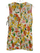 MME. Mink Size S Yellow, Pink, Green Cotton Blend Jacquard Abstract Floral Dress Yellow, Pink, Green / S