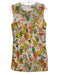 MME. Mink Size S Yellow, Pink, Green Cotton Blend Jacquard Abstract Floral Dress Yellow, Pink, Green / S