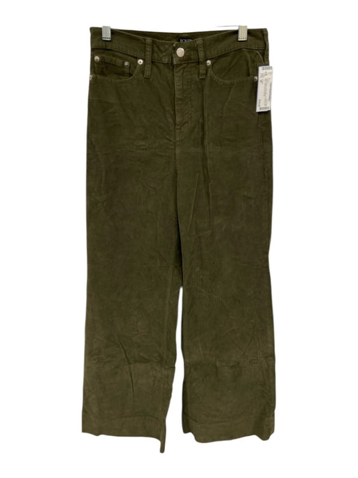 J. Crew Size 26 Olive Green Cotton Blend Corduroy Mid Rise Wide Leg Pants Olive Green / 26